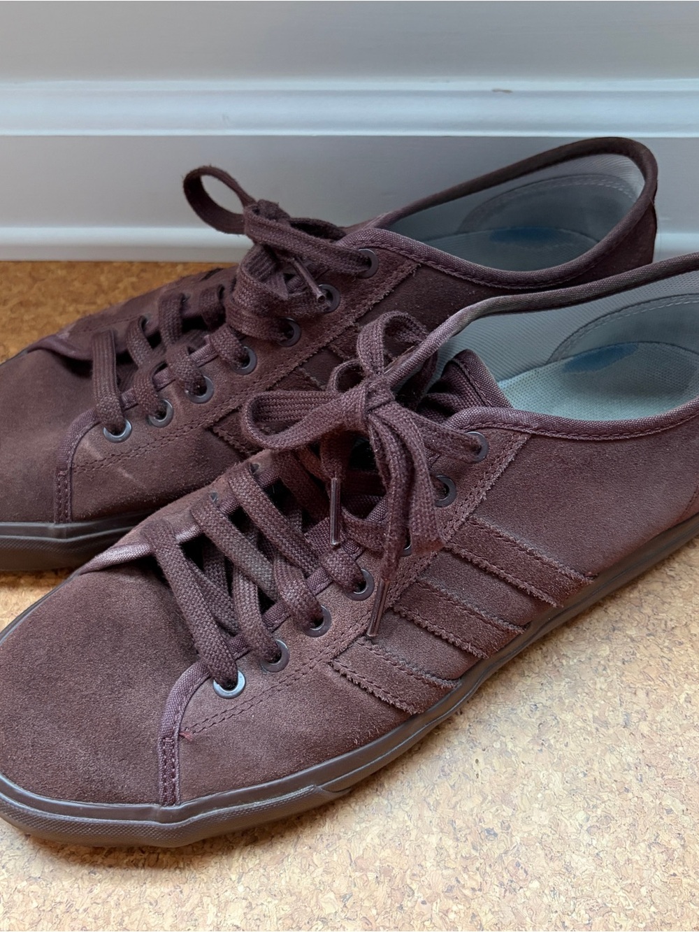 adidas matchcourt RX Men’s Suede Low-Top Sneakers — Dark maroon/ purple.